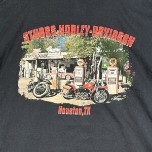 Harley Davidson Shirt Men's 4XL Black Stubb Houston Texas Graphic Biker Hog Moto
